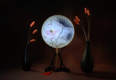 Tranquil Lotus Fan by Alice Sheng