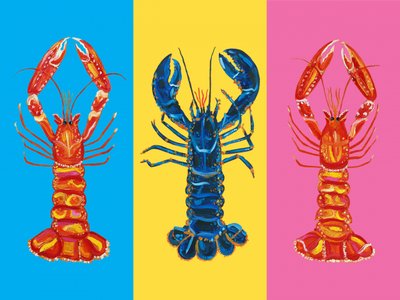 Colorful Pop Lobsters by Alice Straker