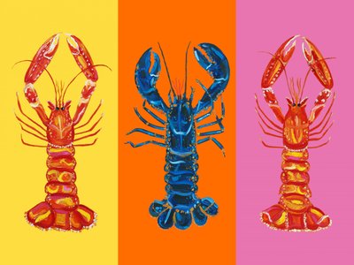 Colorful Pop Lobsters by Alice Straker