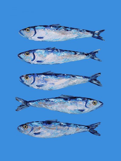 Five Blue Sardines by Alice Straker
