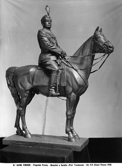 Mussolini on horseback, bronze sculpture by Raimondo Trentanove, private collection, Florence by Fratelli Alinari