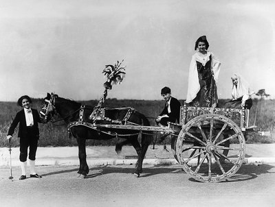 Villa Rosa Maltoni Mussolini: Portrait of a Group of Adolescents Wearing Traditional Sicilian Costumes, Posing on a Typical Cart of the Region by Fratelli Alinari