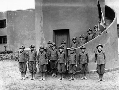 Villa Rosa Maltoni Mussolini: portrait of children wearing Friulian military uniforms by Fratelli Alinari
