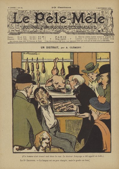A distracted person. Illustration for Le Pele-Mele, 1902 by Aline Clement