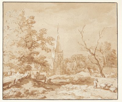 Landscape with Trees and a Church by Allaert van Everdingen