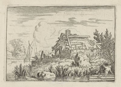 Dilapidated House by the Water by Allaert van Everdingen