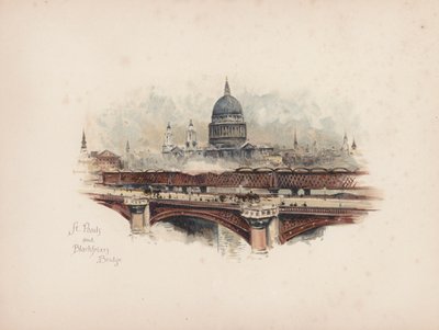 Familiar London: St Pauls and Blackfriars Bridge by Allan F. Barraud