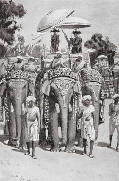 The Emperor Harsha Pays Homage to Buddha, AD 645 by Allan Stewart
