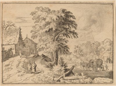 Cart with Two Draft Horses by Allart van Everdingen