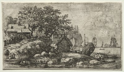 Eight landscapes: Landscape with Two Empty Boats by Allart van Everdingen