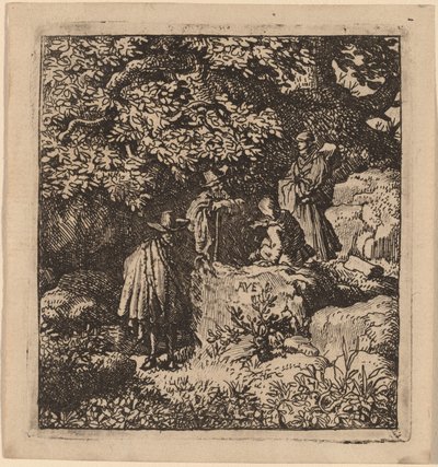 Four Figures under a Tree by Allart van Everdingen