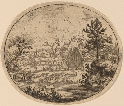 Hamlet at the Bank of a River, probably c. 1645-1656 by Allart van Everdingen