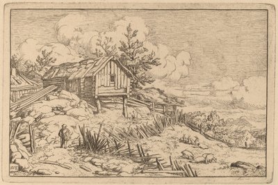 Man near Entry of a Ruinous Hedge by Allart van Everdingen
