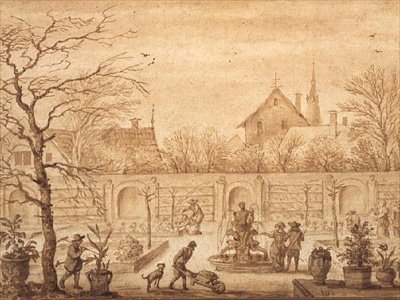 View of a Dutch garden by Allart van Everdingen