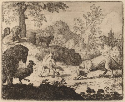 Reynard Blinds the Wolf in One Eye by Allart van Everdingen