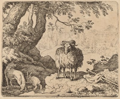 Reynard Returns Home, Accompanied by the Ram and the Rabbit by Allart van Everdingen