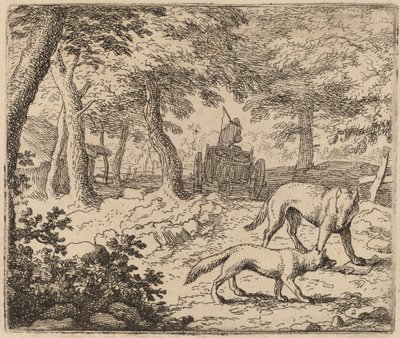 Reynard and the Wolf before the Fish Cart by Allart van Everdingen