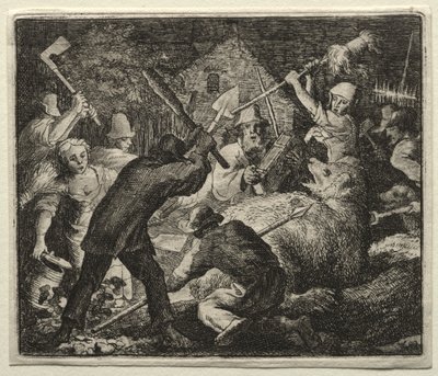 Reynard the Fox: Peasants Attack the Bear by Allart van Everdingen