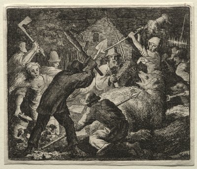 Reynard the Fox: Peasants Attack the Bear by Allart van Everdingen