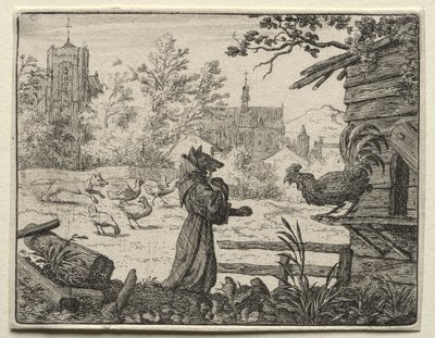 Reynard the Fox: Reynard Disguised as a Monk by Allart van Everdingen