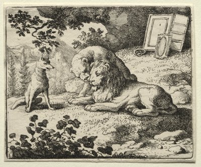 Reynard the Fox: Reynard Promises Gifts to the Lion by Allart van Everdingen