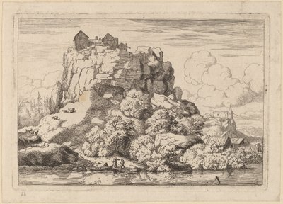 River at the Foot of a High Rock by Allart van Everdingen