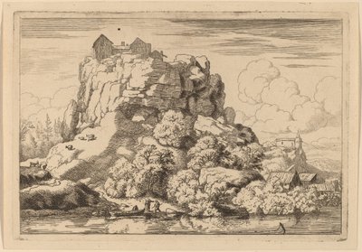 River at the Foot of a High Rock by Allart van Everdingen