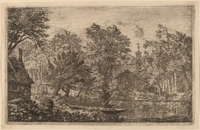 Skiff at a River Bank, Probably c. 1645-1656 by Allart van Everdingen