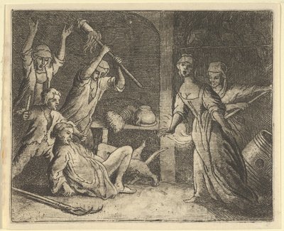 The Cat, Caught in a Snare, is Mistreated by the People from the House, 1650-75 by Allart van Everdingen