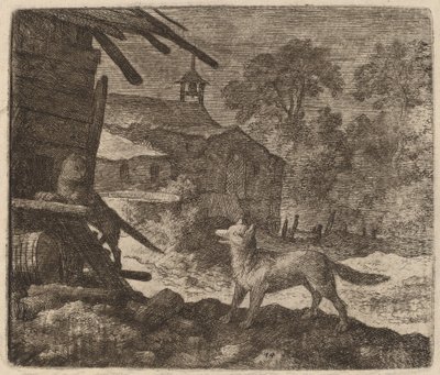 The Cat Enters the Barn as Reynard Looks On, probably c. 1645-1656 by Allart van Everdingen