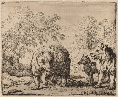 The Lion Frees the Bear and the Wolf by Allart van Everdingen