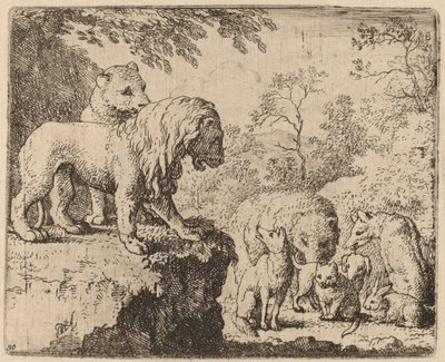 The Lion Pardons Reynard before the Other Animals, probably c. 1645-1656 by Allart van Everdingen