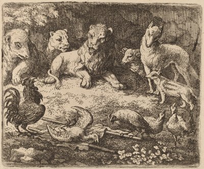 The Rooster Charges Reynard by Allart van Everdingen