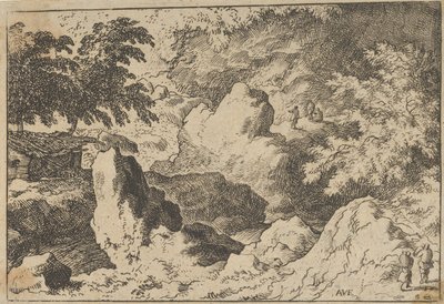 The Three Men on the Rock by Allart van Everdingen