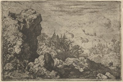The Three Travellers at the Foot of High Rock, 17th Century by Allart van Everdingen