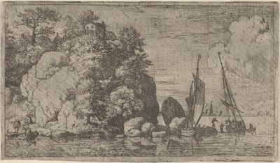 The Two Boats on the River by Allart van Everdingen