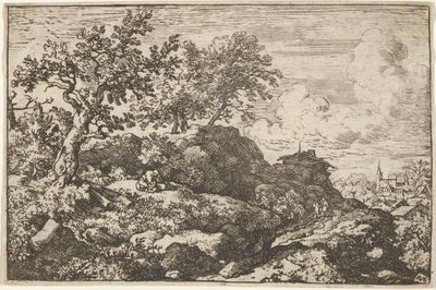 The Two Peasants Seated on the Hill by Allart van Everdingen