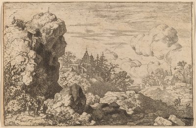 Three Travelers at the Foot of a High Rock, probably c. 1645-1656 by Allart van Everdingen