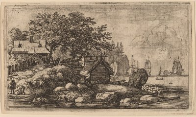 Two Empty Skiffs by Allart van Everdingen