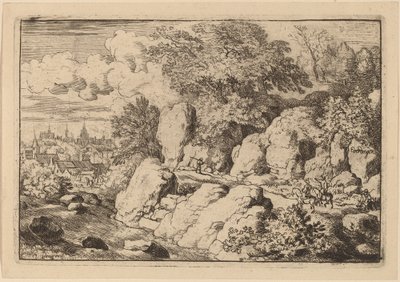 Two Horsemen on a Rocky Path by Allart van Everdingen