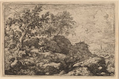 Two Peasants Seated on a Hill by Allart van Everdingen