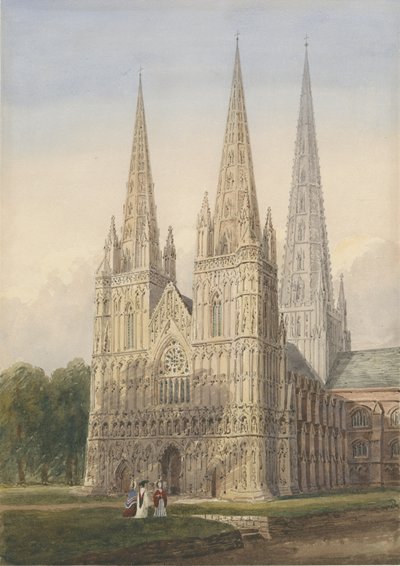 Lichfield Cathedral - West Front by Allen Edward Everitt