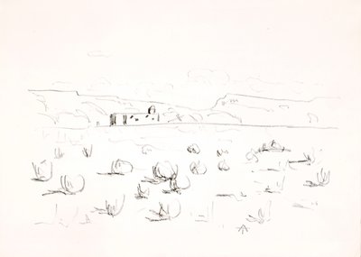 Prairie with Church in Background by Allen Tucker