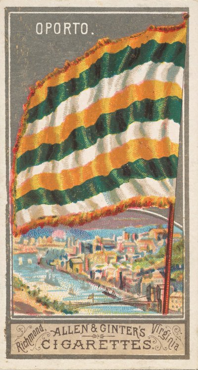 Oporto, from the City Flags series N6 for Allen & Ginter Cigarettes Brands, 1887 by Allen and Ginter