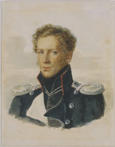 Sergey Lanskoy 1789-1832, Officer of the Chevalier Guard by Alois Gustav Rockstuhl