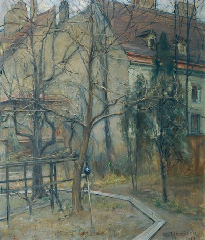 Gloomy Winter Day (View from My Studio Window) by Alois Hänisch