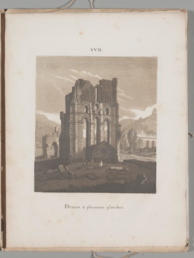 Art of the Lithograph: Italian Church Ruin, Plate XVII by Alois Senefelder