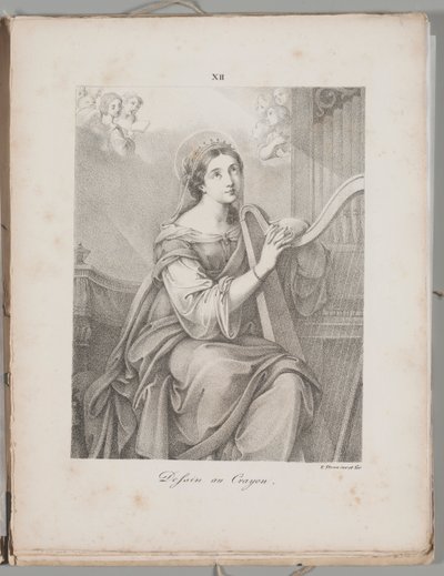 Art of the Lithograph: Saint Cecily (Plate XII) by Alois Senefelder