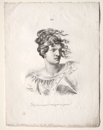 The Art of Lithography: Head of an Amazon by Alois Senefelder