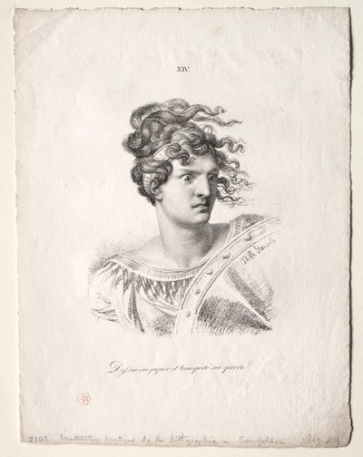 Lart de la lithographie: Head of an Amazon by Alois Senefelder